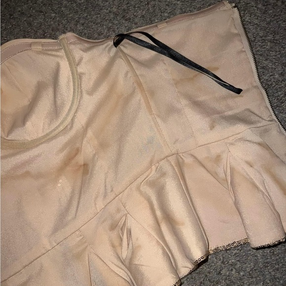 Bebe small gold sequin peplum tube top - Picture 7 of 7